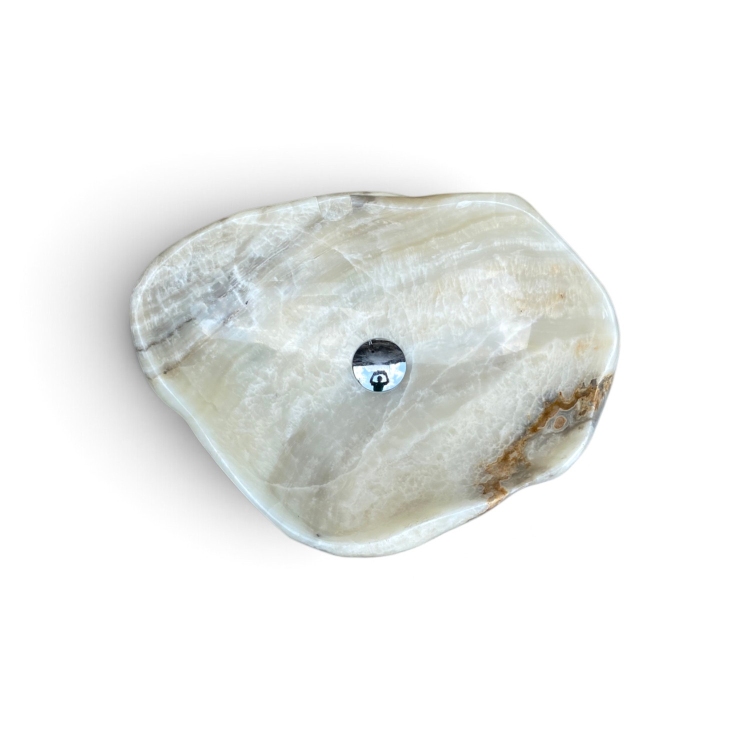 White Natural Stone Washbasin SANTORINI