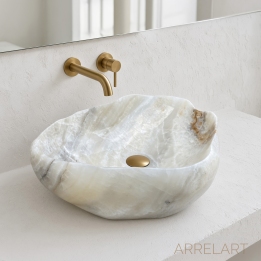 Lavabo Blanco de Piedra SANTORINI