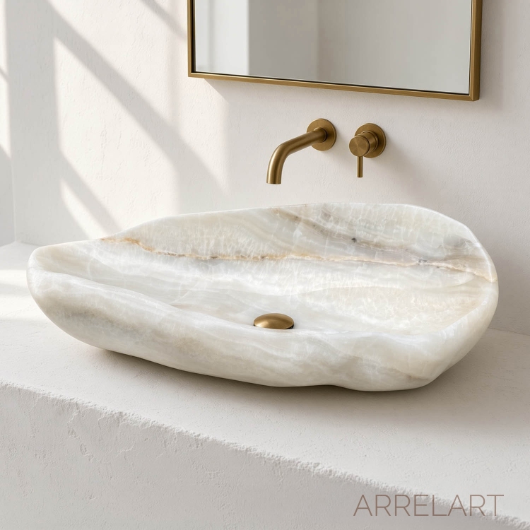 Polished Washbasin in Stone MALLORCA