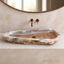 Wide Sink in Natural Stone BRUNET