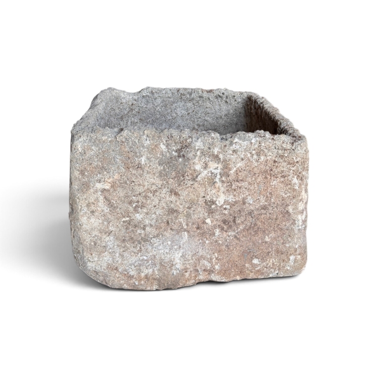 Maceta Geométrica de Piedra Caliza ATENAS