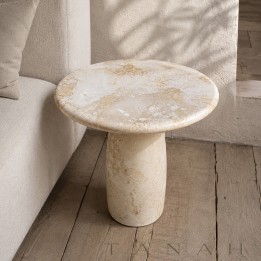 Mesa Auxiliar de Marmol Beige CRETA