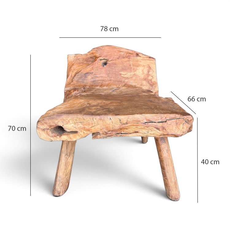 Rustic Teak Seat CLERMONT