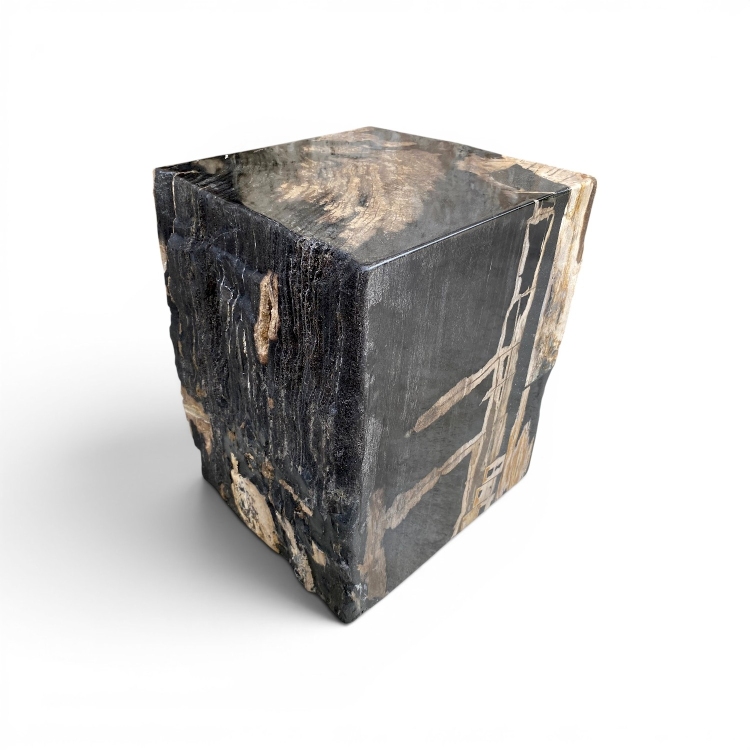 Asiento de Madera Petrificada Negra NERO