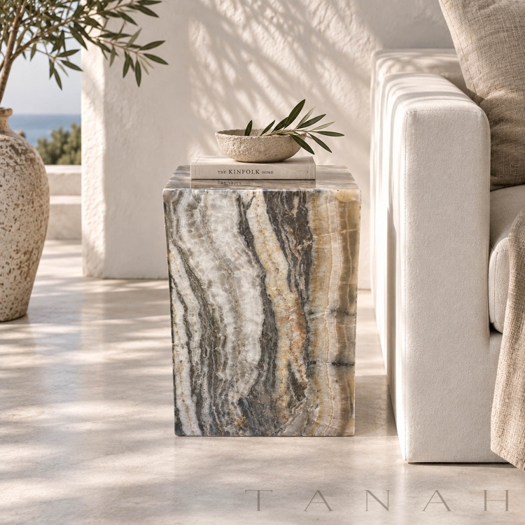 Decorative Onyx Stool LIUBLIANA