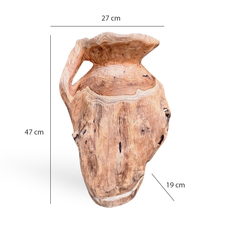 Solid Teak Vase LUMA