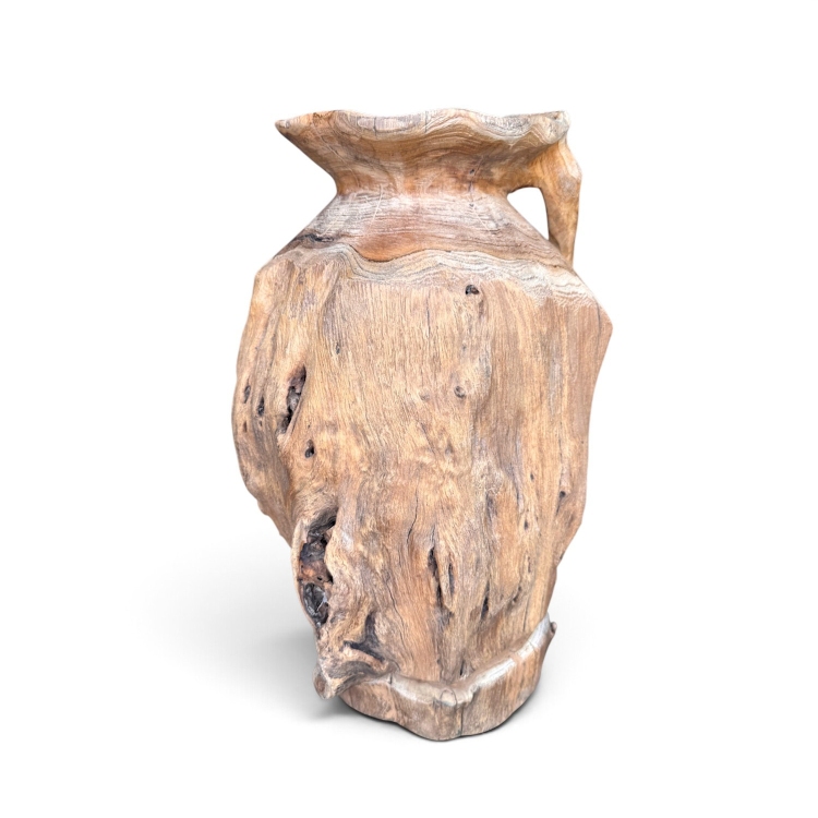 Sculptural Teak Vase LUMA