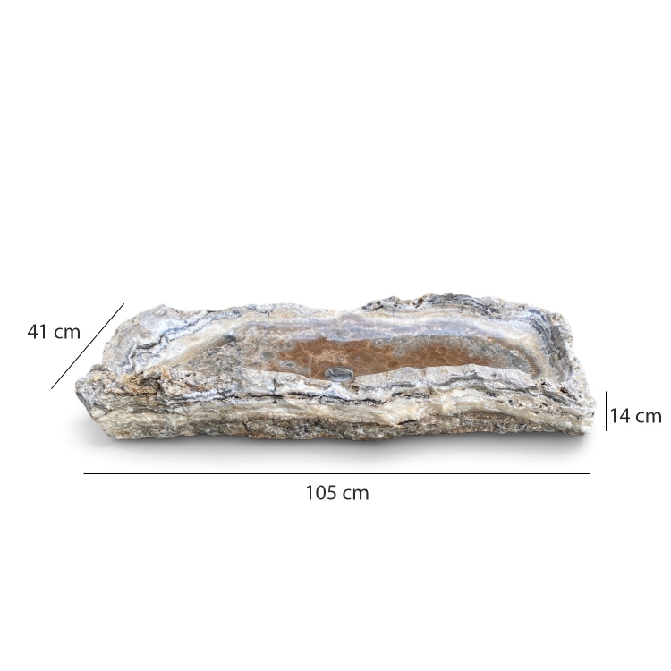 Elongated Natural Onyx Washbasin PRAGA
