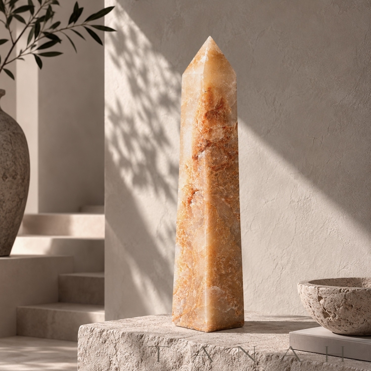 Decorative Obelisk in Natural Onyx PALERMO