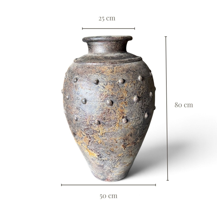 Decorative Aged-Finish Vase LEFKADA