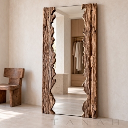 Wooden Mirror with Organic Edges OCEANA