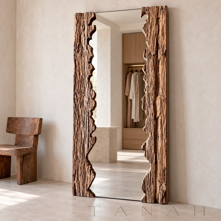 Espejo de Madera con Bordes Organicos OCEANA