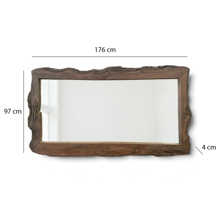 Large Dark Wood Mirror LUISIANA