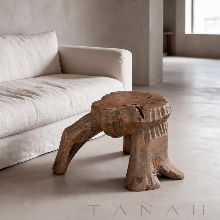 Mesa Auxiliar Escultorica de Teca PARIS