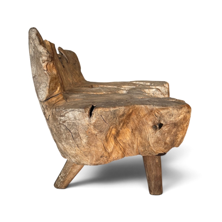 Silla de madera de aspecto primitivo NARBONA