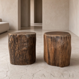 Pair of Teak Stools CANNES