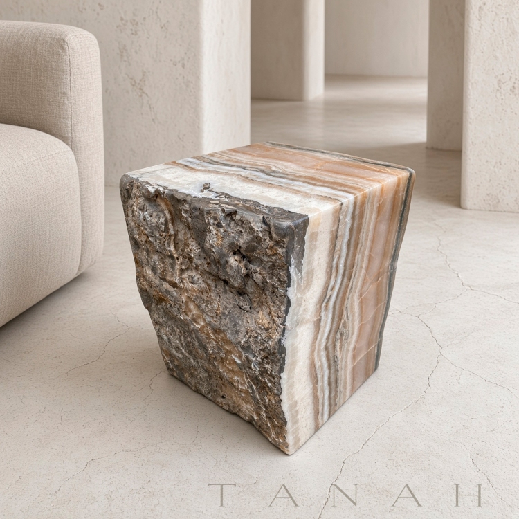 Semi - Polished Onyx Stool SAVA