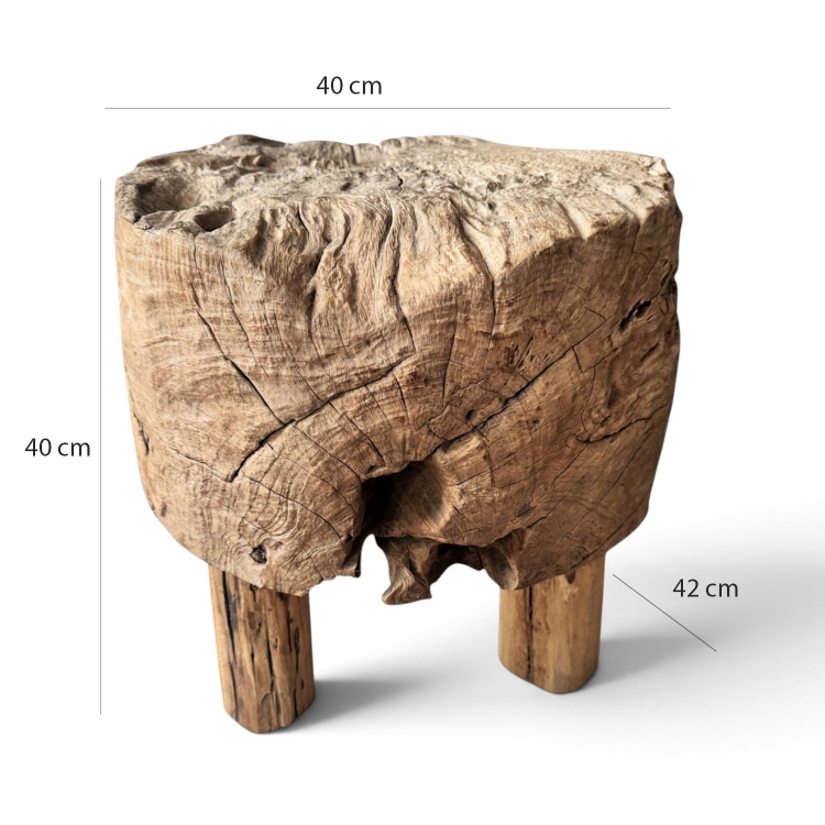 Teak Wood Stool with Legs ELDA