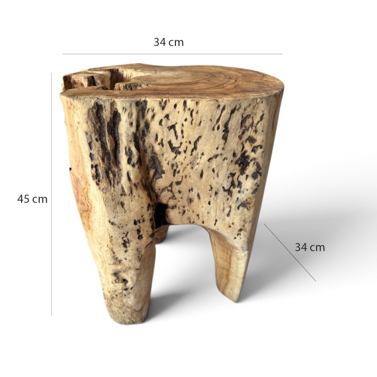 Taburete BARI de madera natural