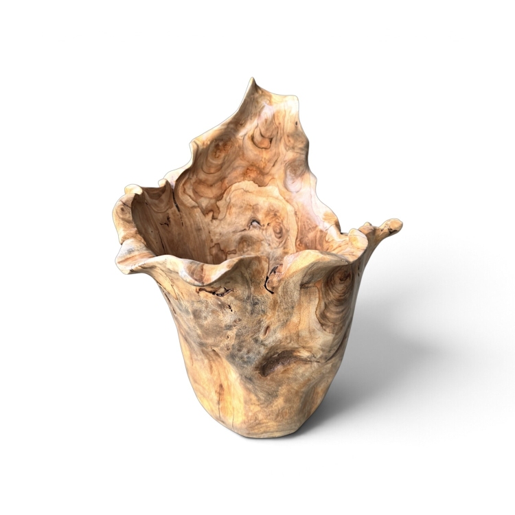 Sculptural Teak Vessel EIGER