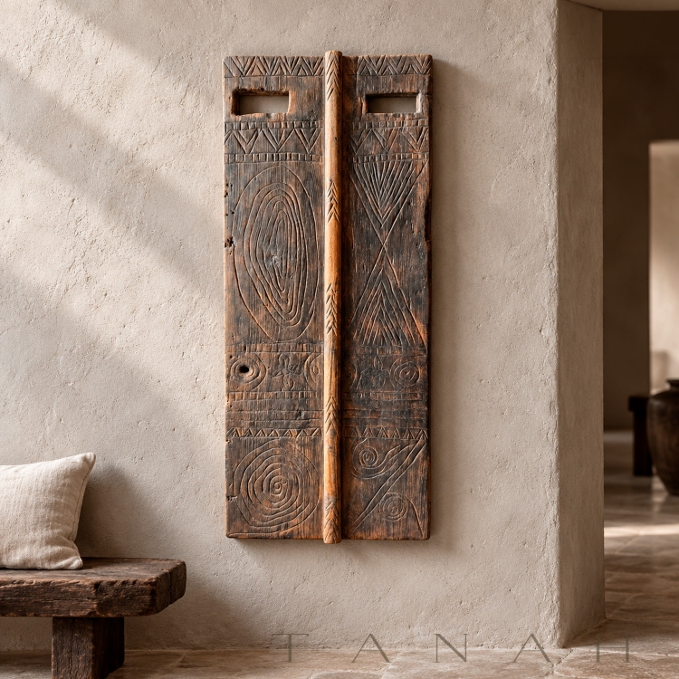 Antigua Ventana de Madera Tallada SUMATRA