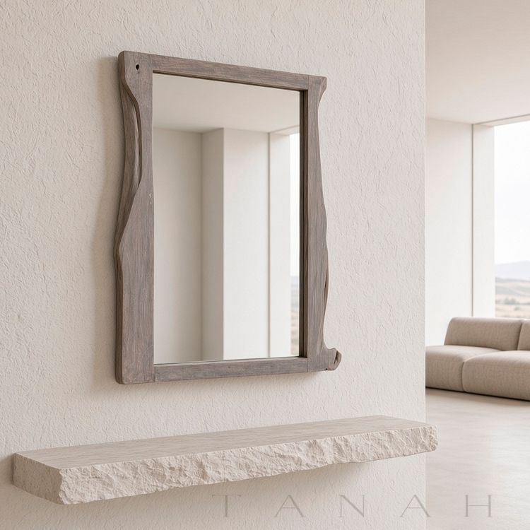 Grey Wooden Mirror NUAGE - Tanah