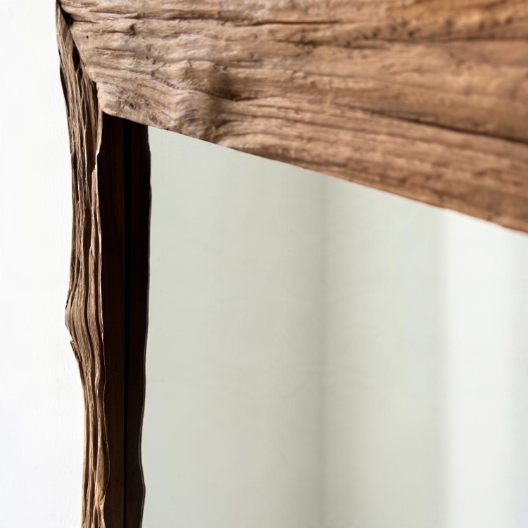 Wooden Mirror in a Mediterranean Bathroom MONACO
