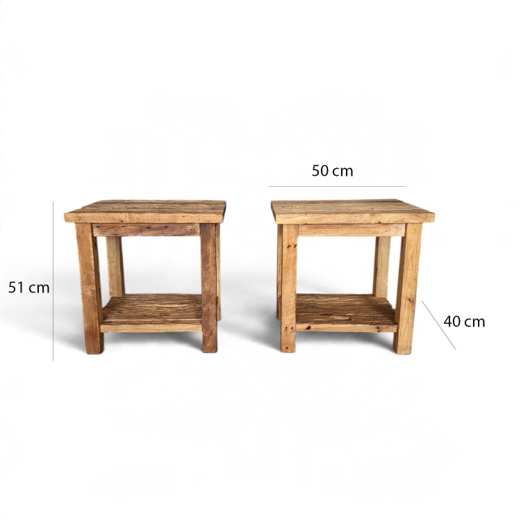 Pareja de Mesitas de Madera de Teca VALBONNE
