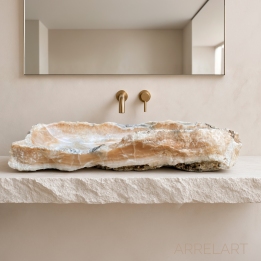 Carved Onyx Washbasin LOUISE