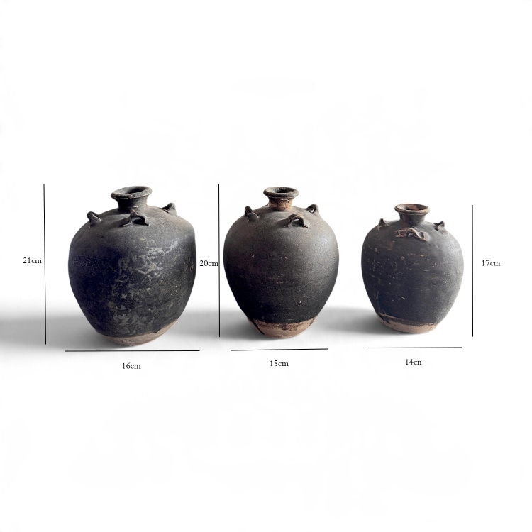 Trio de Jarrones Artesanales CILENTO