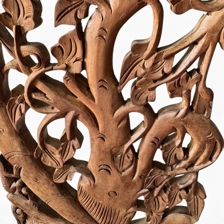 Teak Panel with Tropical Motifs KINABALU