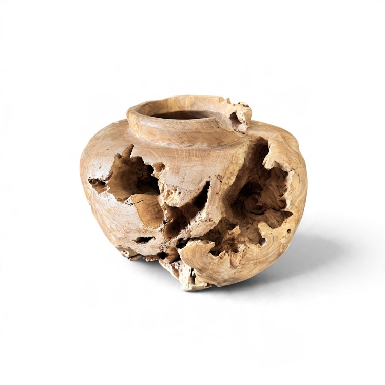 Decorative Teak Vase GIULIA