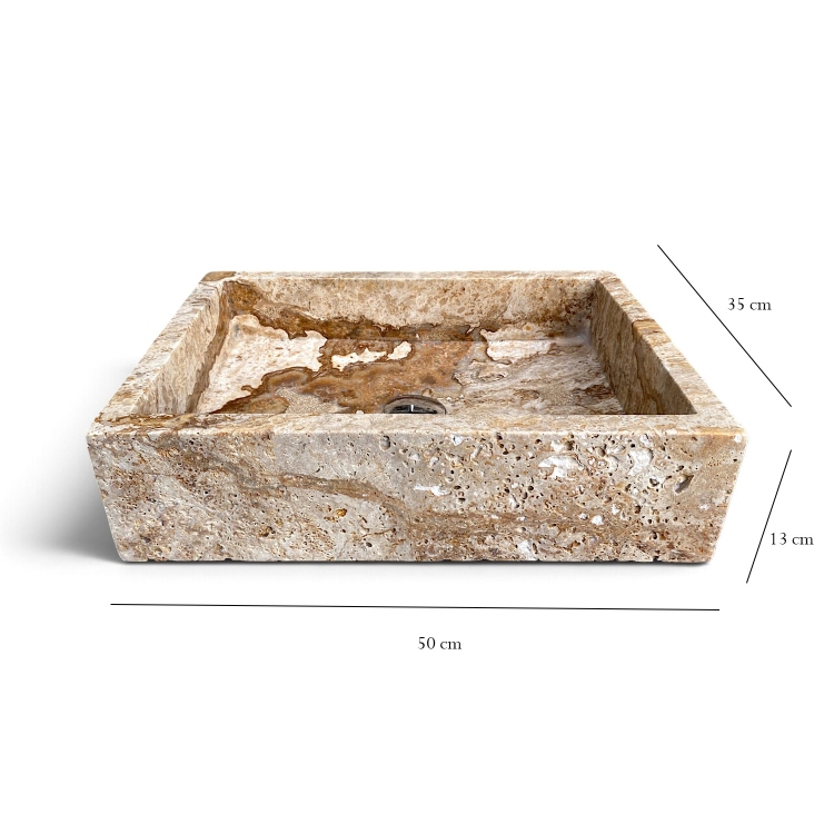 Sculptural Travertine Onyx Washbasin CHAMONIX