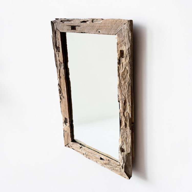 Reclaimed Wood Mirror with Artisanal Character BIARRITZ