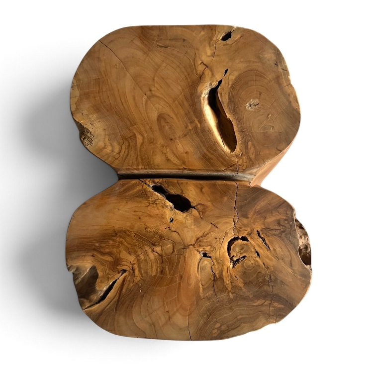 Taburete de Teca con Hendidura Central GRIMAUD