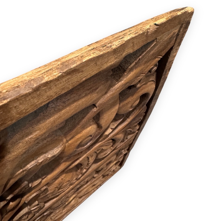 Antique Sculptural Teak Panel SAINT GERMAIN