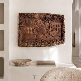 Antique Teak Panel BURDEOS