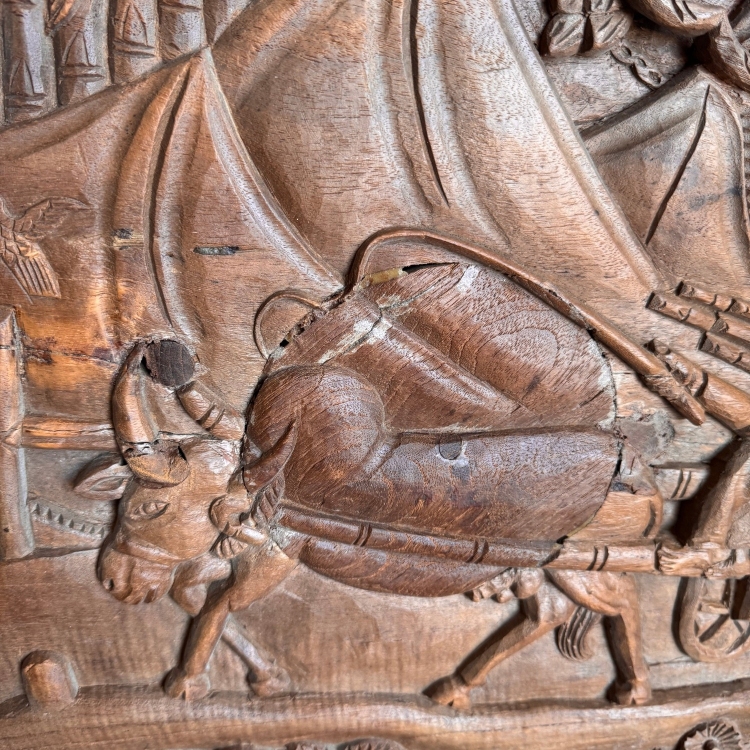 Old Teak Wall Panel BURDEOS