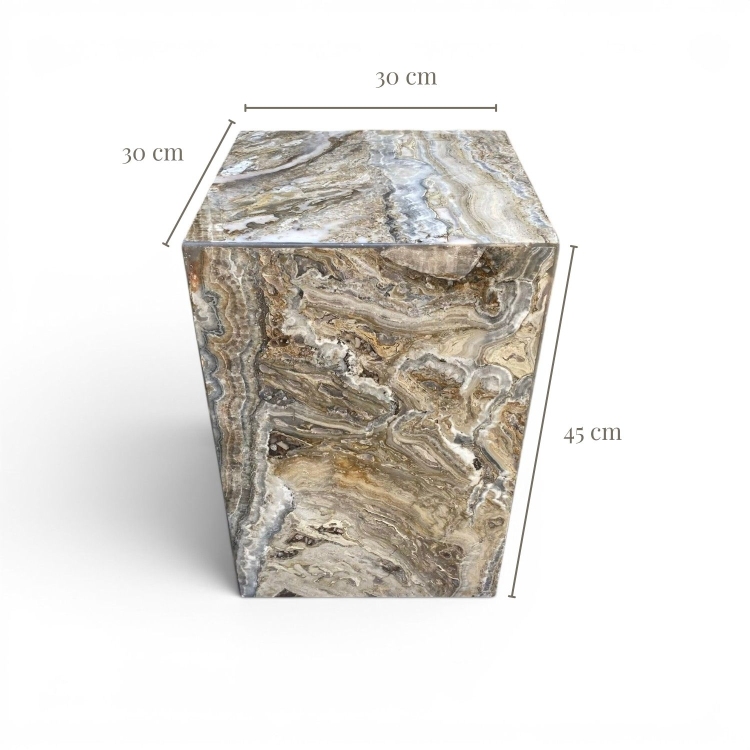 Provence Onyx Pedestal and Side Table Set