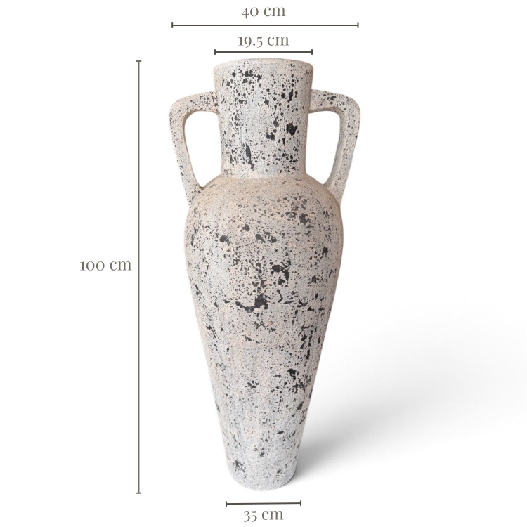 White Aged Decorative Amphora BRISA