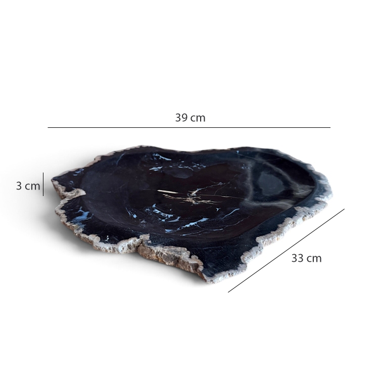 Bandeja Negra de Madera Petrificada BRUMA
