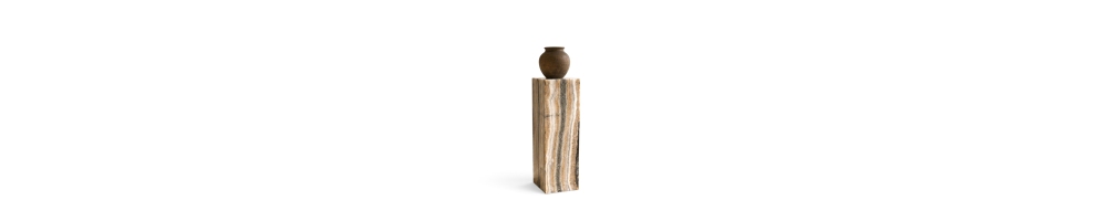 Pedestales de Madera y Piedra Decorativos - Tanah Decor